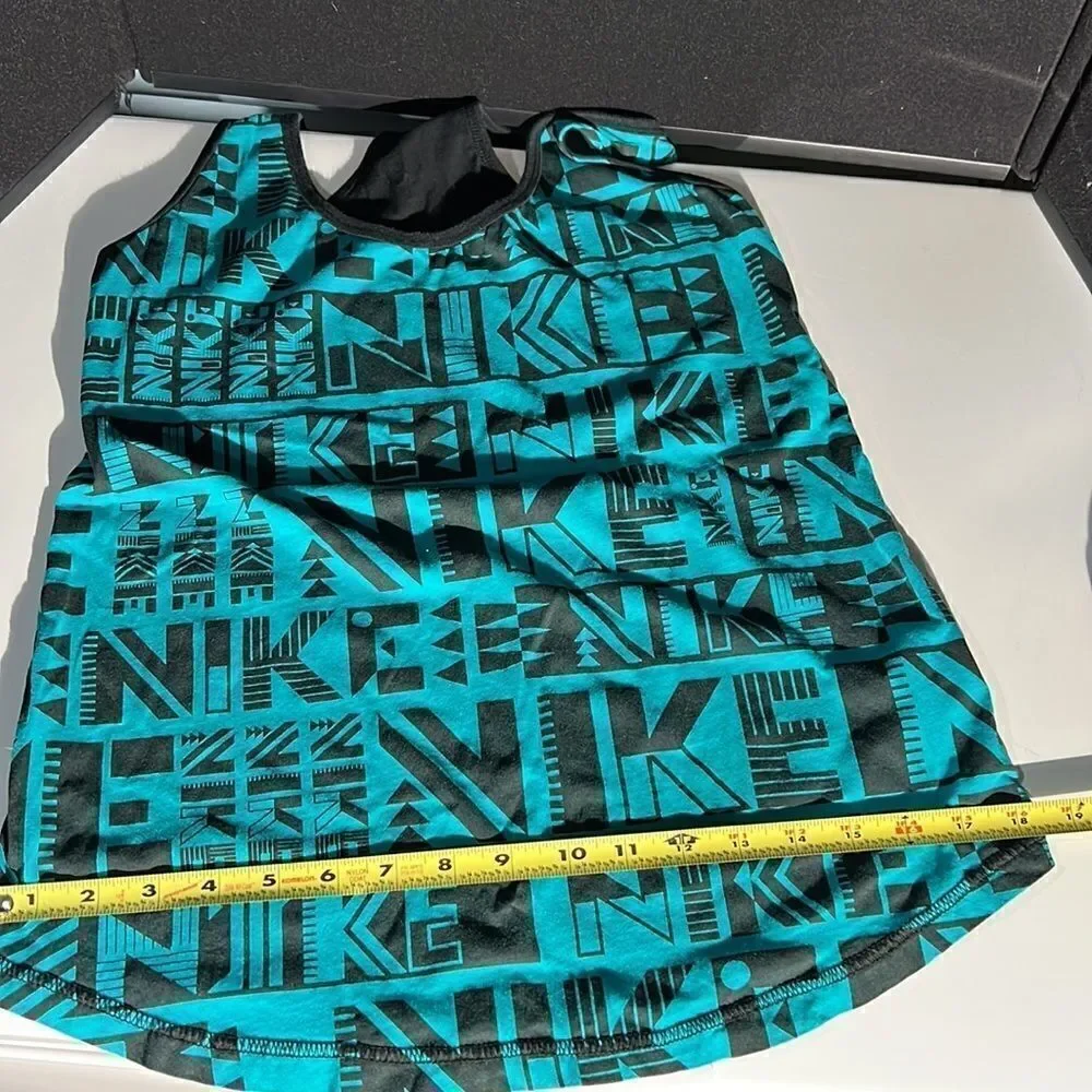 Nike Teal & Black Loose Fit Workout Tank Top Size Small